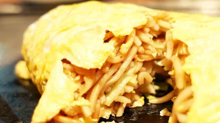 【めざまし８】焼きうどんのレシピ。ふわとろオムレツで谷原流！（9月20日）