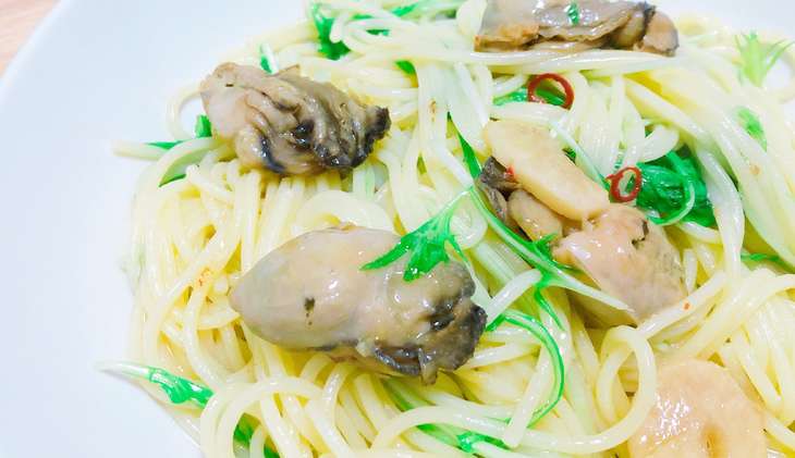 男子ごはんかきの冷製パスタ