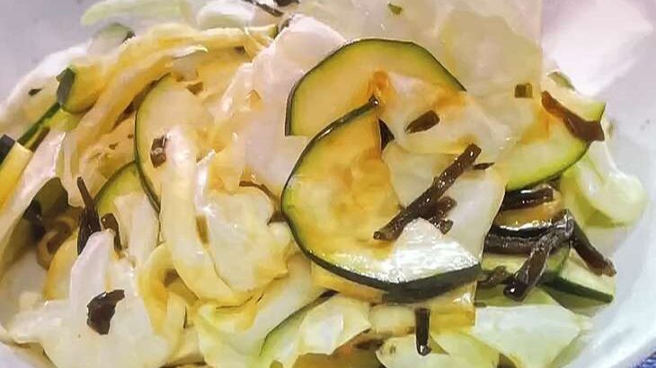 【相葉マナブ】ズッキーニとキャベツの塩昆布サラダのレシピ。千葉県のズッキーニで旬の産地ごはん（5月29日）
