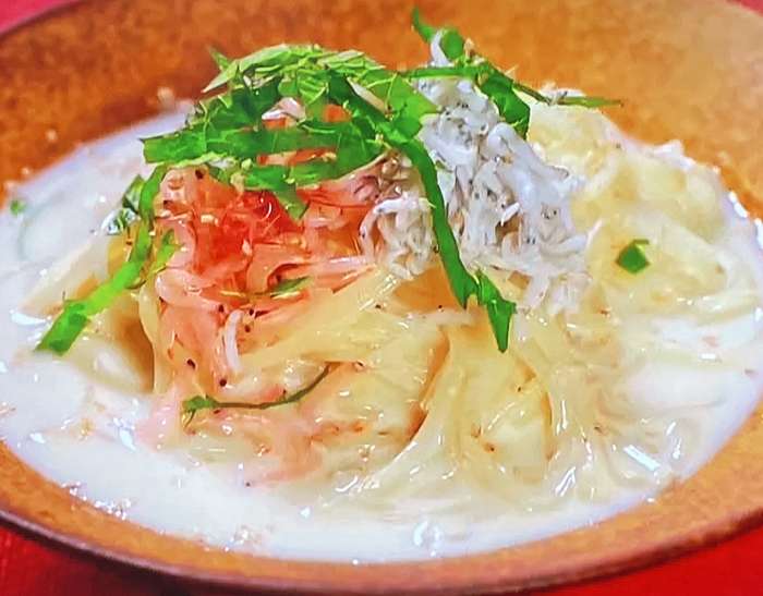 Showチャンネル 豆乳そうめんシラスと桜エビ大葉のせのレシピ そうめんの神様ソーメン二郎さんの絶品アレンジ 8月日