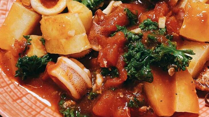 【ノンストップ】モロッコ風イカのトマト炒めのレシピ。おうちで世界ごはん（5月31日）