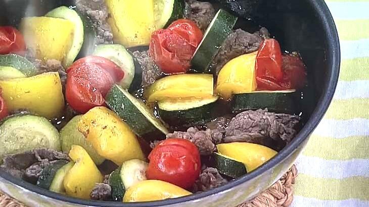 【あさイチ】牛肉と夏野菜のフライパン蒸しのレシピ。みんなゴハンだよ（6月19日）