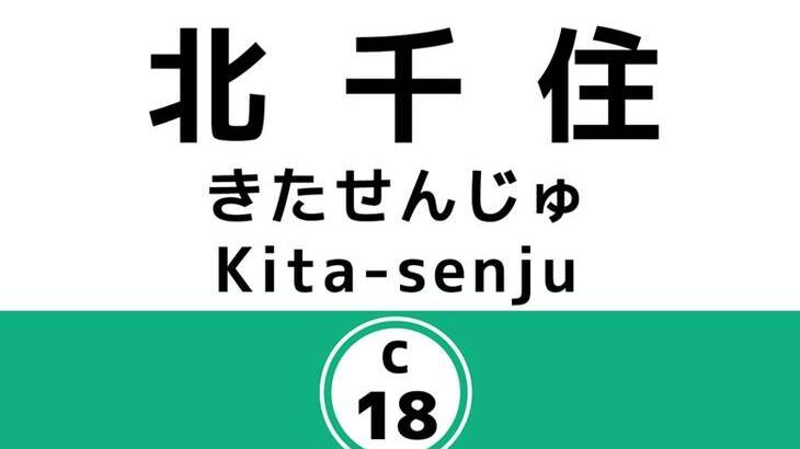 北千住駅の駅名標