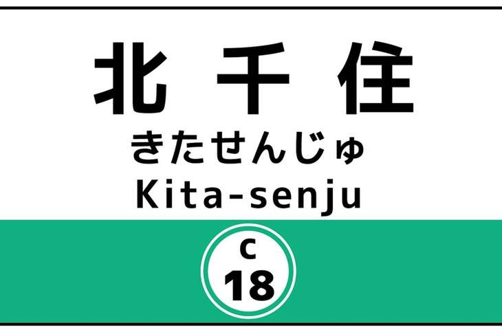 北千住駅の駅名標