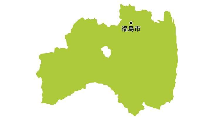 福島県に福島市の場所が描いてある地図