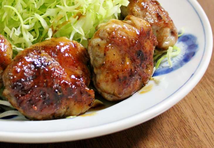 豚こま肉の照り焼きステーキ風