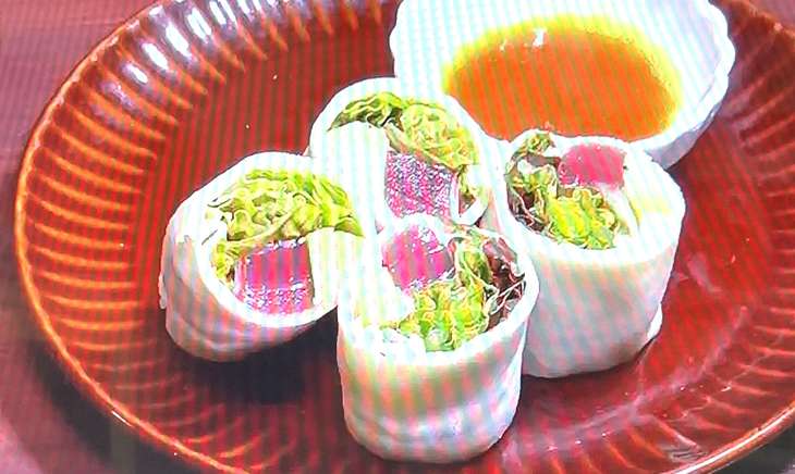 余った春巻きの皮で！マグロとアボカドのクレープ風サラダロール