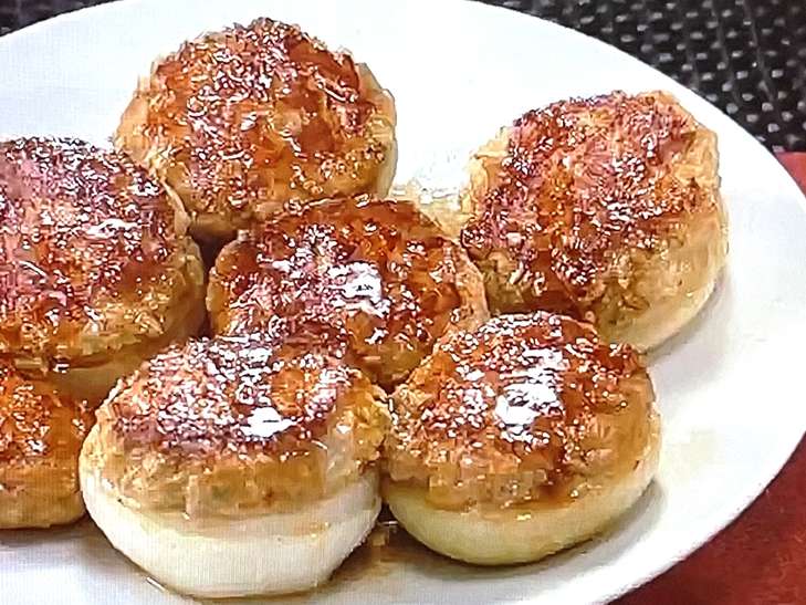 新たまねぎの肉詰め