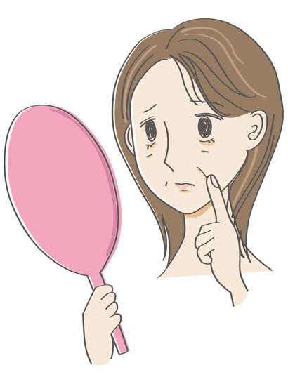 ほうれい線を気にする女性