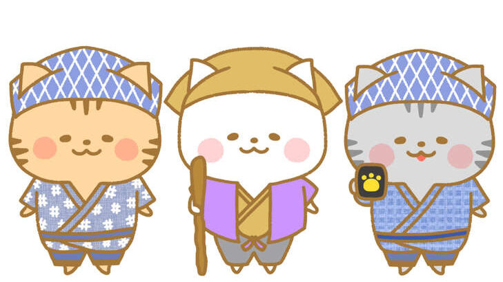 水戸黄門の衣装を着た猫