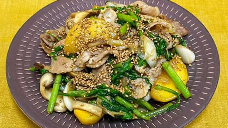 【ノンストップ】豚バラ春菊炒めのレシピ。笠原将弘シェフの本格和食（11月4日）