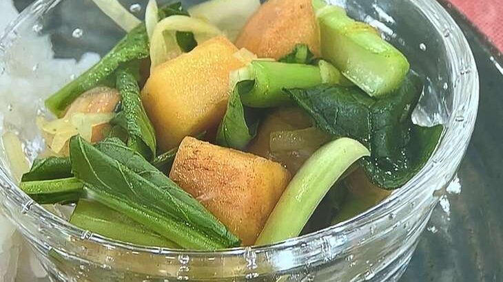 【あさイチ】小松菜と柿のカレーあえのレシピ。みんなゴハンだよ（11月26日）