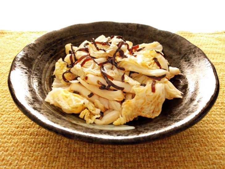 ちくわと白菜の塩昆布あえ
