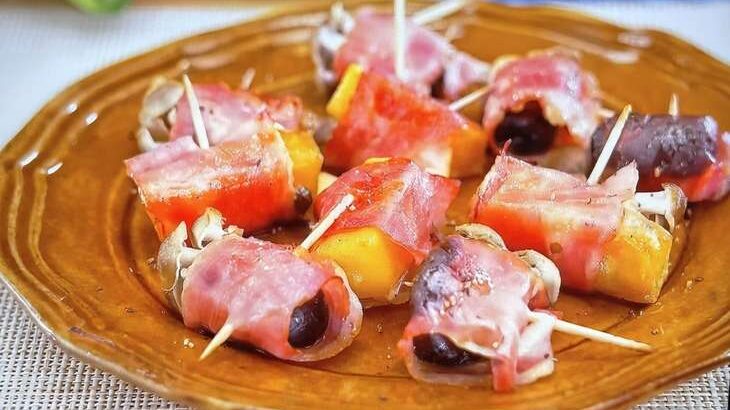 志麻さんの干し芋とプラムのベーコン巻き