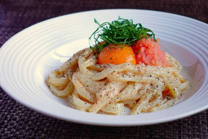 明太子カルボナーラうどん