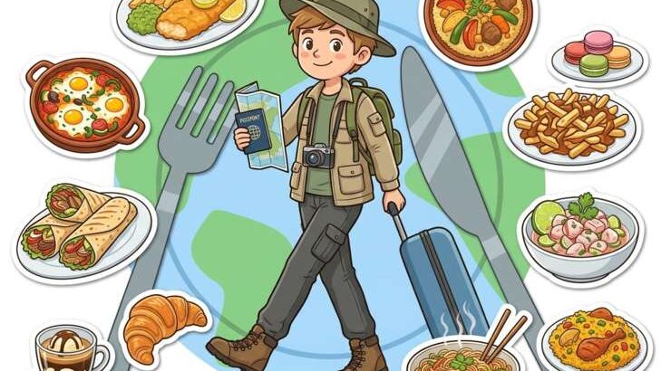 世界中のグルメを食べ歩く男性