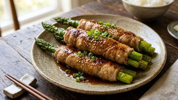 【ノンストップ】アスパラの甘辛豚つくねのレシピ。七五三掛キッチン（5月1日）