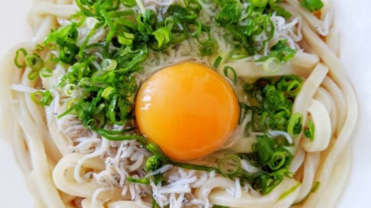 【相葉マナブ】黒酢としらすの釜玉うどんのレシピ。鹿児島県霧島市で旬の産地ごはん（5月24日）