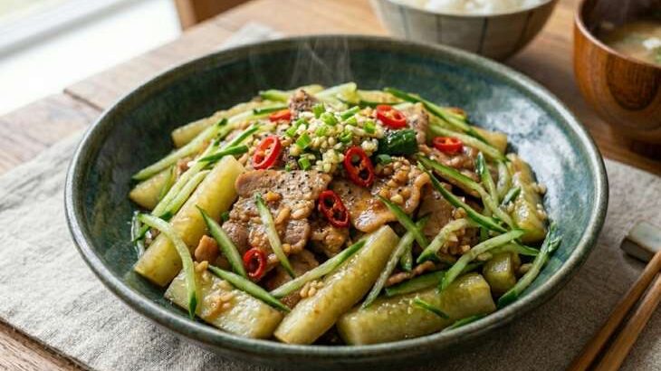 【あさイチ】きゅうりと豚バラのにんにく塩炒めのレシピ。みんなゴハンだよ（6月2日）
