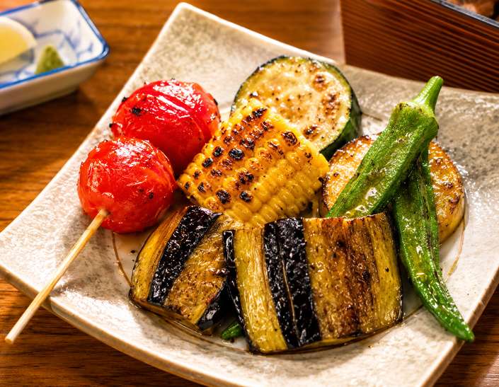 夏野菜の炭火焼き