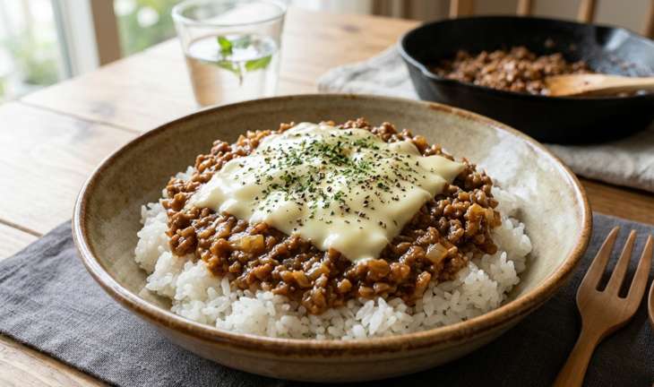 チーズそぼろ丼
