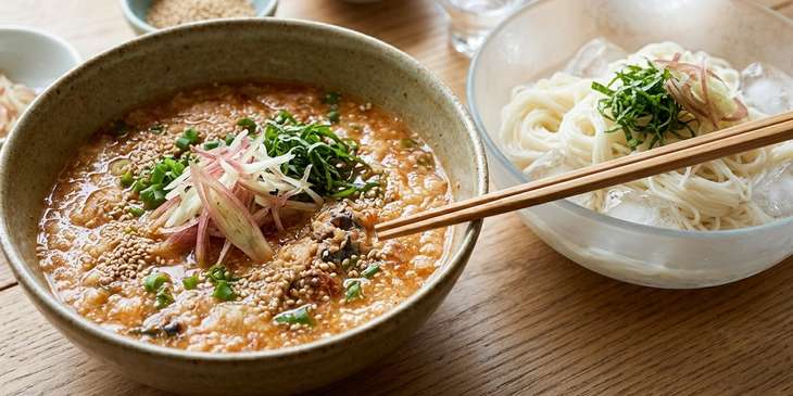 さばねば薬味たれそうめん