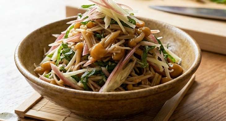 みょうがと青じそとなめたけ