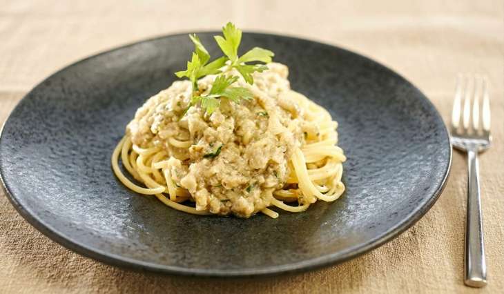 茄子のキャビア風パスタ